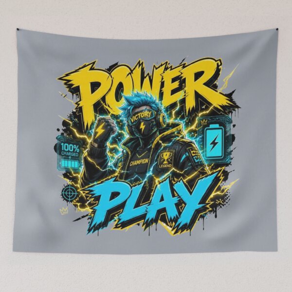 Item preview, POWER PLAY Gaming Sticker | Neon Esports Streetwear Graphic Design designed and sold by Stylestickers55.
