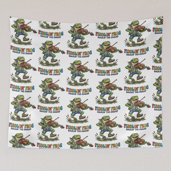 Item preview, Fiddlin Frog Rockin The Swamp Playing Violin designed and sold by TeeARTHY.