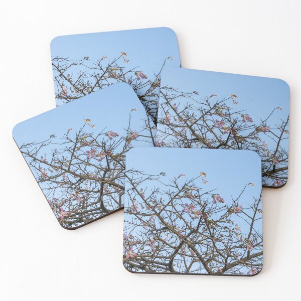 Item preview, Pink Blossom Tree Branches Against Clear Blue Sky In Early Spring Morning designed and sold by Nmallia.