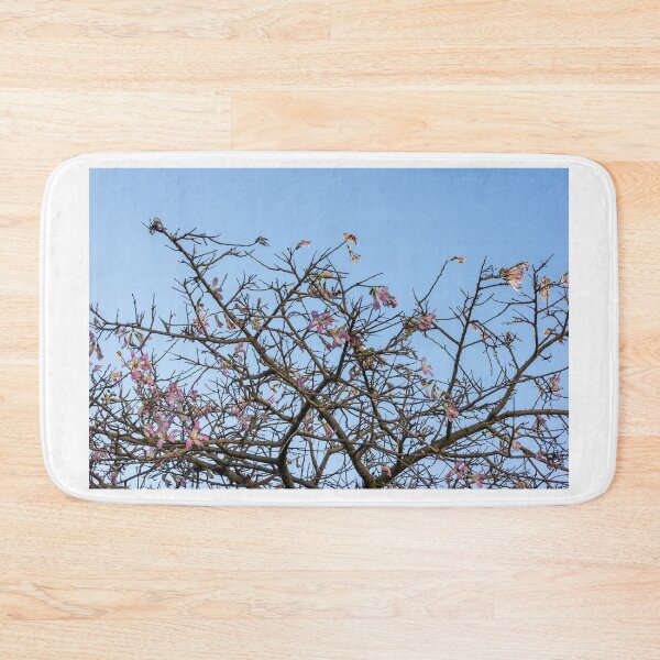 Item preview, Pink Blossom Tree Branches Against Clear Blue Sky In Early Spring Morning designed and sold by Nmallia.