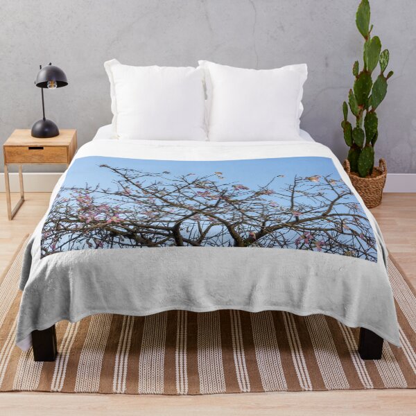 Item preview, Pink Blossom Tree Branches Against Clear Blue Sky In Early Spring Morning designed and sold by Nmallia.