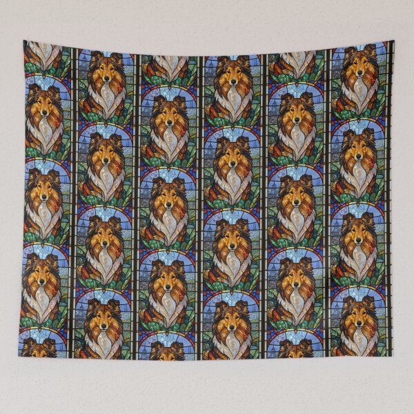 Item preview, Shetland Sheepdog Sheltie Stained Glass Dog Art  designed and sold by pinkal.