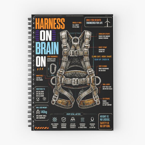 Item preview, Harness On Brain On Tower Climbing Safety Gear Blueprint designed and sold by RoyalOrderGallery.
