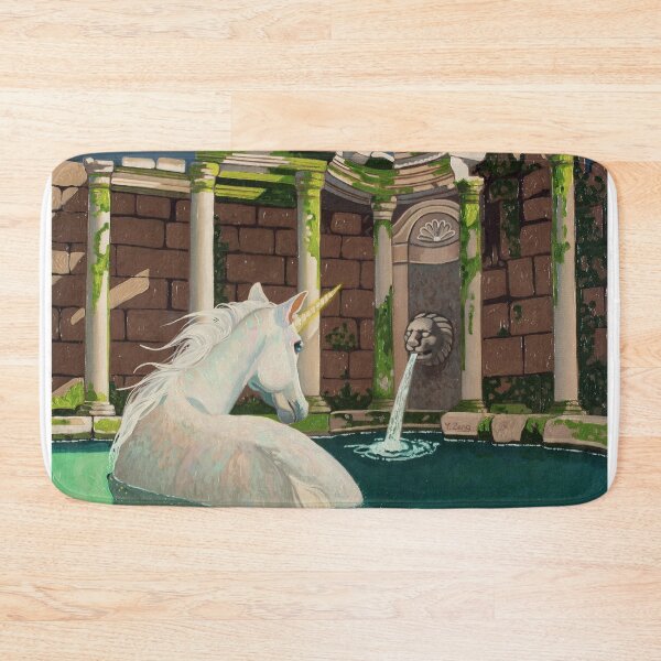 Item preview, Unicorn bathhouse fantasy oil painting designed and sold by Yue Zeng Art Studio.