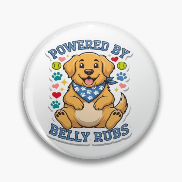 Item preview, Powered By Belly Rubs Funny Golden Retriever Dog Lover Gift designed and sold by ClaussShop.