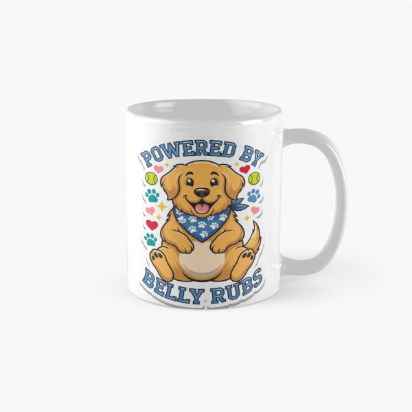Item preview, Powered By Belly Rubs Funny Golden Retriever Dog Lover Gift designed and sold by ClaussShop.