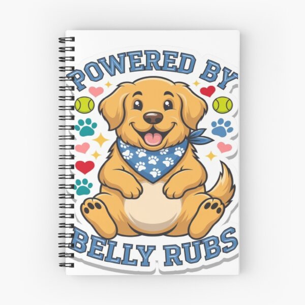 Item preview, Powered By Belly Rubs Funny Golden Retriever Dog Lover Gift designed and sold by ClaussShop.