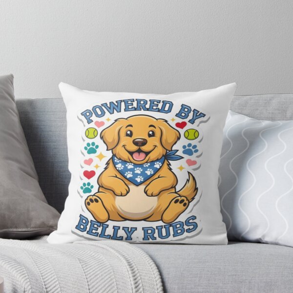 Item preview, Powered By Belly Rubs Funny Golden Retriever Dog Lover Gift designed and sold by ClaussShop.