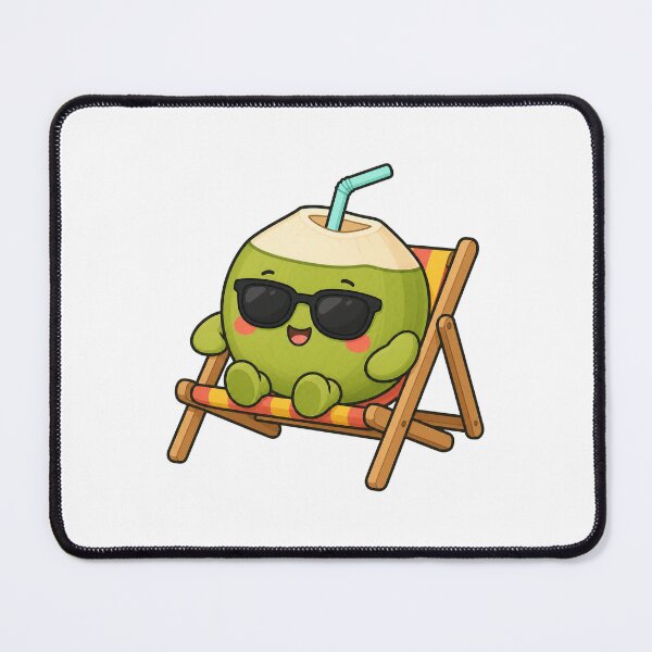 Item preview, Chillin Kawaii Coconut on a Beach Chair designed and sold by Doodle Planet.