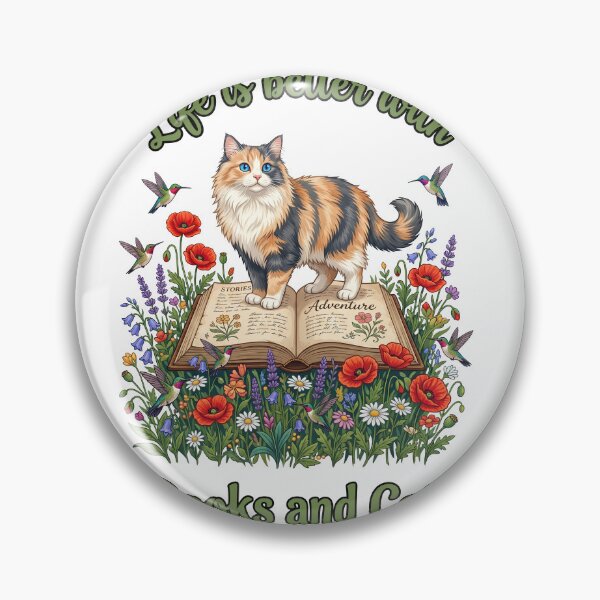 Item preview, Life Is Better With Books And Cats Calico Floral designed and sold by TeeARTHY.