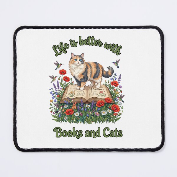Item preview, Life Is Better With Books And Cats Calico Floral designed and sold by TeeARTHY.