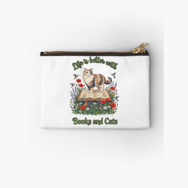 Item preview, Life Is Better With Books And Cats Calico Floral designed and sold by TeeARTHY.