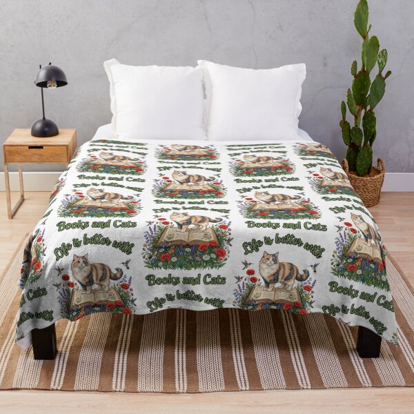 Item preview, Life Is Better With Books And Cats Calico Floral designed and sold by TeeARTHY.