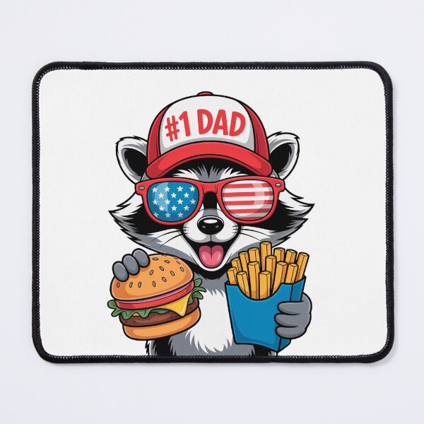 Item preview, Number One Dad Raccoon Burger Fries Patriotic designed and sold by Outlet Raloel.