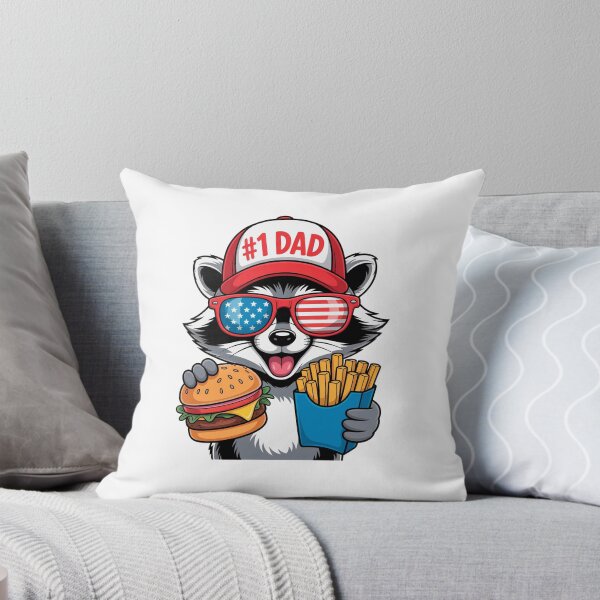 Item preview, Number One Dad Raccoon Burger Fries Patriotic designed and sold by Outlet Raloel.