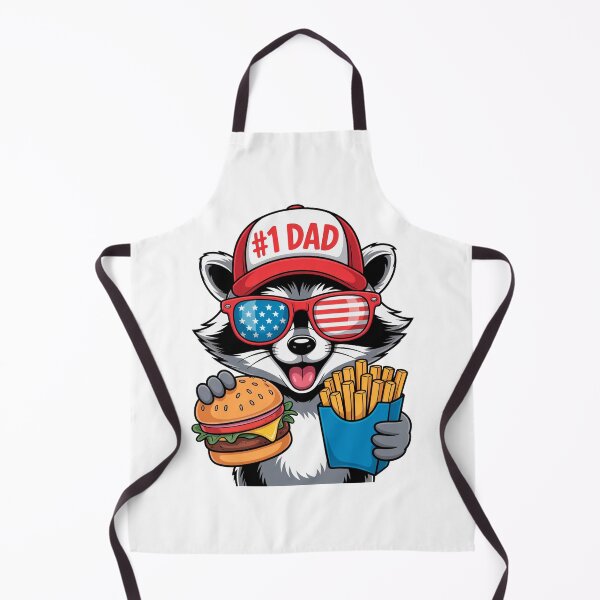 Item preview, Number One Dad Raccoon Burger Fries Patriotic designed and sold by Outlet Raloel.
