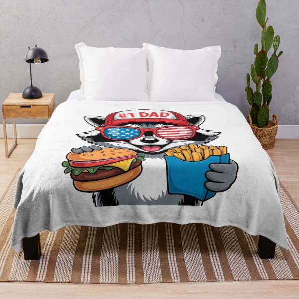 Item preview, Number One Dad Raccoon Burger Fries Patriotic designed and sold by Outlet Raloel.