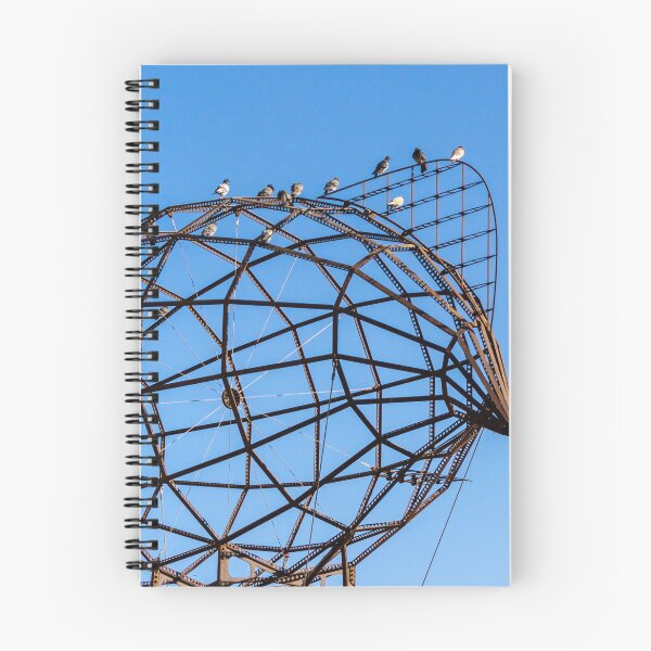 Item preview, Rusty Geometric Metal Sculpture With Perched Birds Against Clear Blue Sky, Urban Art designed and sold by Nmallia.