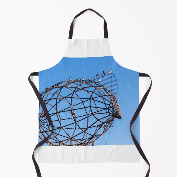Item preview, Rusty Geometric Metal Sculpture With Perched Birds Against Clear Blue Sky, Urban Art designed and sold by Nmallia.