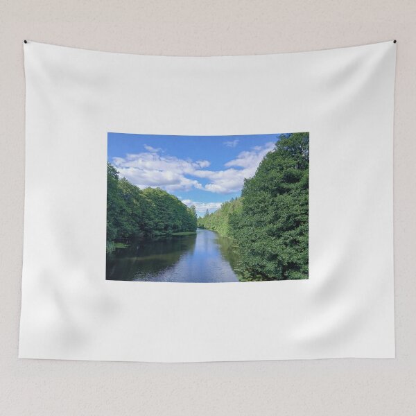 Item preview, Tranquil River Amid Verdant Trees designed and sold by Designfs.