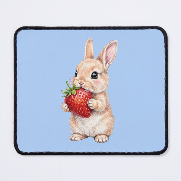 Item preview, Cute Bunny Rabbit Eating Strawberry  designed and sold by TeeARTHY.