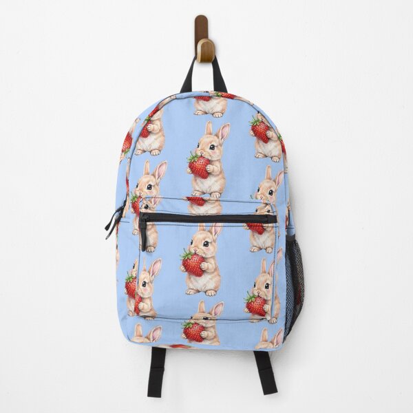 Item preview, Cute Bunny Rabbit Eating Strawberry designed and sold by TeeARTHY.