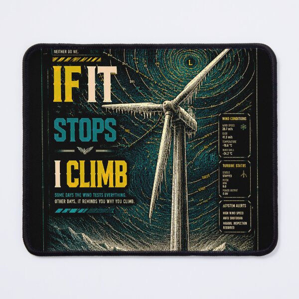 Item preview, Frozen Wind Turbine Arctic Storm If It Stops I Climb designed and sold by RoyalOrderGallery.