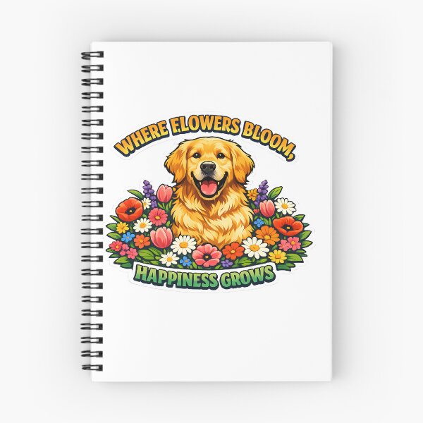 Item preview, Where Flowers Bloom Happiness Grows Golden Retriever Floral Garden Sticker | Cute Dog Lover Gift designed and sold by Sahil Randhawa.