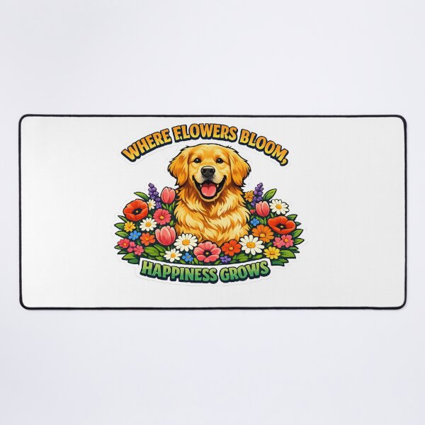 Item preview, Where Flowers Bloom Happiness Grows Golden Retriever Floral Garden Sticker | Cute Dog Lover Gift designed and sold by Sahil Randhawa.