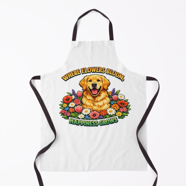 Item preview, Where Flowers Bloom Happiness Grows Golden Retriever Floral Garden Sticker | Cute Dog Lover Gift designed and sold by Sahil Randhawa.