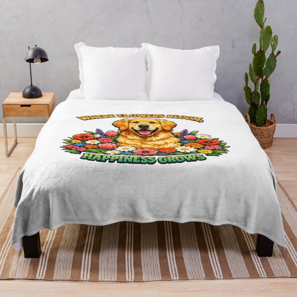 Item preview, Where Flowers Bloom Happiness Grows Golden Retriever Floral Garden Sticker | Cute Dog Lover Gift designed and sold by Sahil Randhawa.