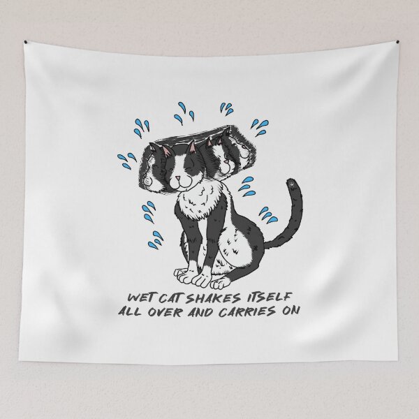 Item preview, A Wet Cat Just Carries On designed and sold by Colmeia de Ideias.