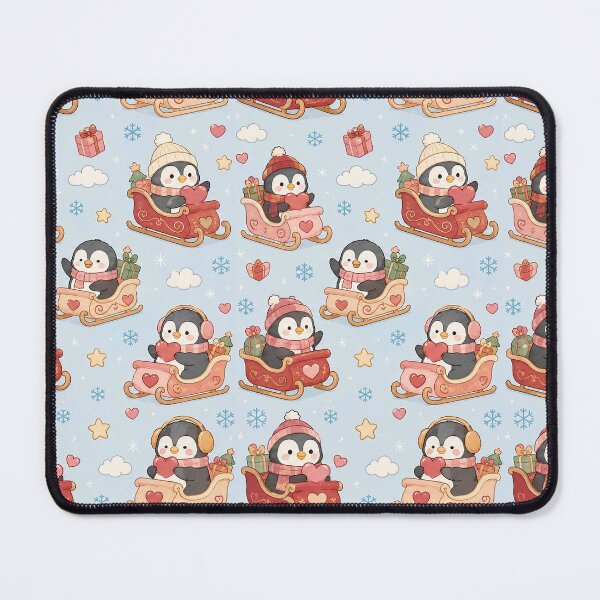 Item preview, Penguin Love Sleigh Pattern designed and sold by Soft Berry Studio.