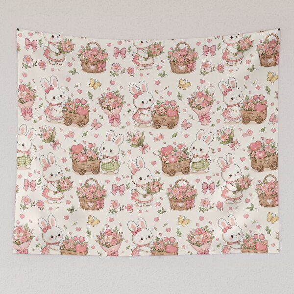 Item preview, Bunny Heart Flower Cart Pattern designed and sold by Soft Berry Studio.