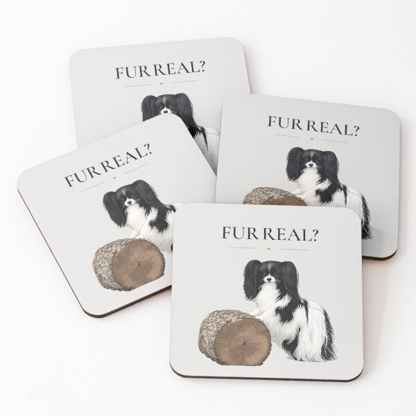 Item preview, FUR REAL? | Elegant Papillon Dog Art | Cute Papillon Gift designed and sold by PapillonArtStudio.