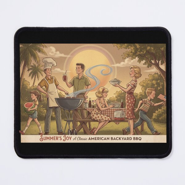 Item preview, Vintage American Family BBQ T-Shirt | Classic Summer Cookout designed and sold by emiliacreations.