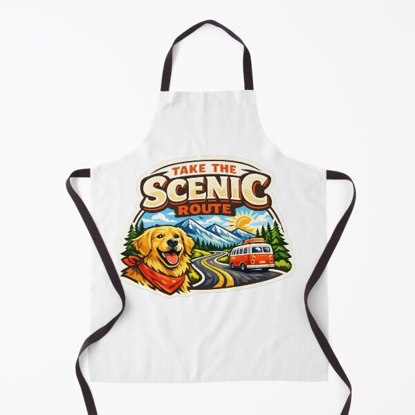Item preview, Take The Scenic Route Golden Retriever Sticker | Road Trip Dog Camping Adventure Gift designed and sold by Sahil Randhawa.