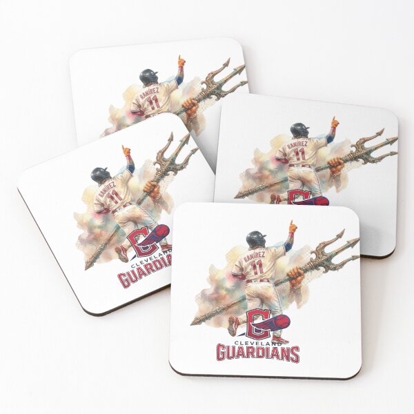 Item preview, Cleveland Guardians José Ramírez Watercolor Trident Art designed and sold by Turnersports.