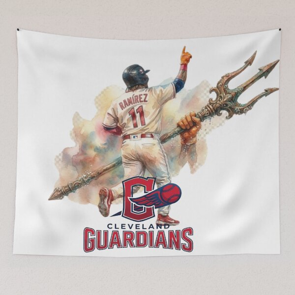 Item preview, Cleveland Guardians José Ramírez Watercolor Trident Art designed and sold by Turnersports.