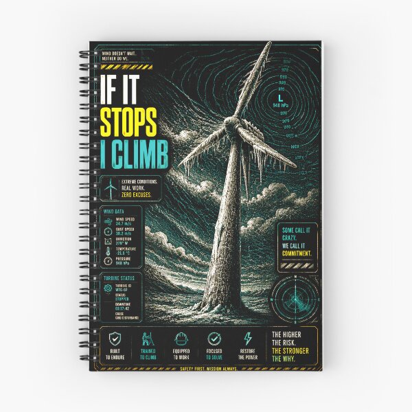 Item preview, If It Stops I Climb Frozen Wind Turbine Arctic Storm  designed and sold by RoyalOrderGallery.