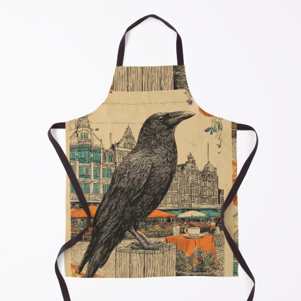 Item preview, Raven Among Flowers and Vintage European Market designed and sold by CoffeeinBloom.