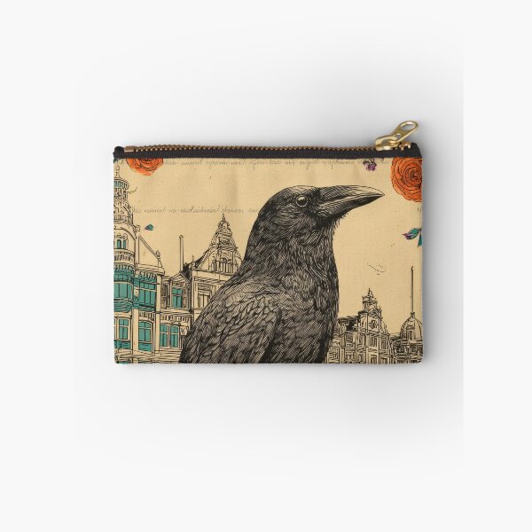 Item preview, Raven Among Flowers and Vintage European Market designed and sold by CoffeeinBloom.