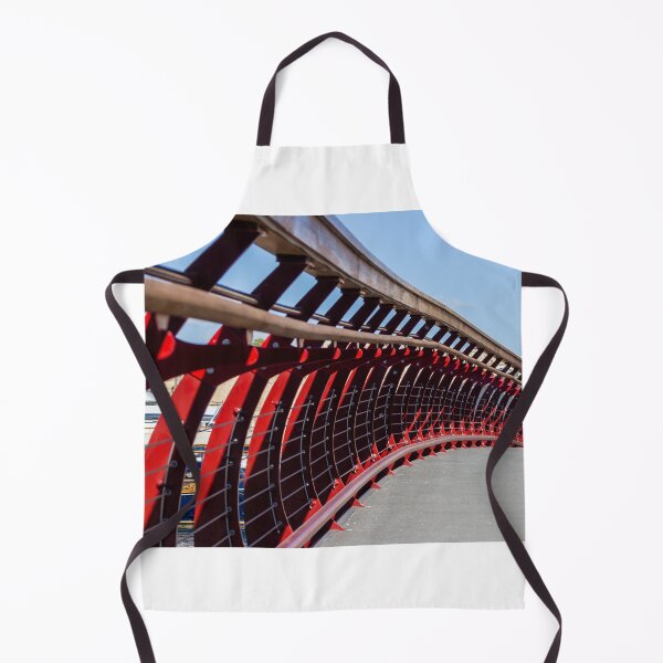 Item preview, Curved Red Pedestrian Bridge Railing Over Marina With Modern Architectural Lines And Dramatic Perspective designed and sold by Nmallia.