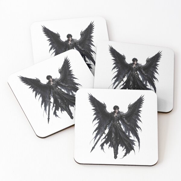 Item preview, Dark Angel Warrior with Giant Black Wings designed and sold by TripleVertex-1.