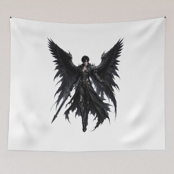 Item preview, Dark Angel Warrior with Giant Black Wings designed and sold by TripleVertex-1.