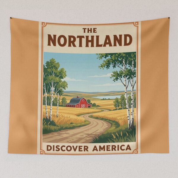 Item preview, Northern USA Vintage Style Travel Advert designed and sold by Dimensionality.