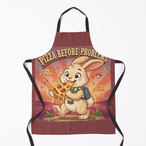 Item preview, Pizza Before Problems Funny Bunny Pizza Lover Retro Vintage Cute Rabbit Eating Pepperoni Pizza Cartoon designed and sold by HOUSE OF TIST.