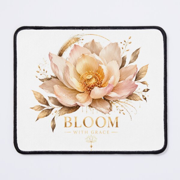 Item preview, Bloom With Grace | Elegant Golden Floral Botanical Design designed and sold by CalmMandala.