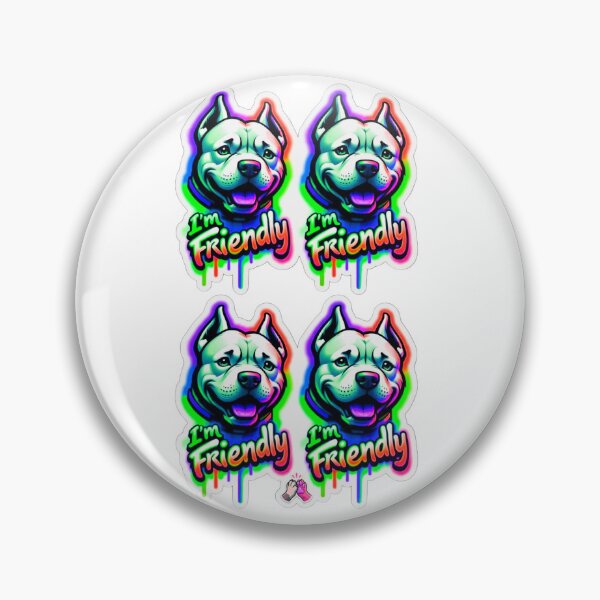 Item preview, I'm Friendly Pit Bull Sticker Set designed and sold by ExploreAura Studio.