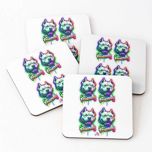 Item preview, I'm Friendly Pit Bull Sticker Set designed and sold by ExploreAura Studio.